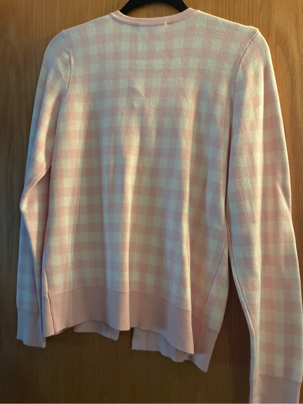 NWT Draper James Pink & Cream Gingham Cardigan - Picture 4 of 6